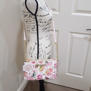 Betsey Johnson striped floral crossbody..